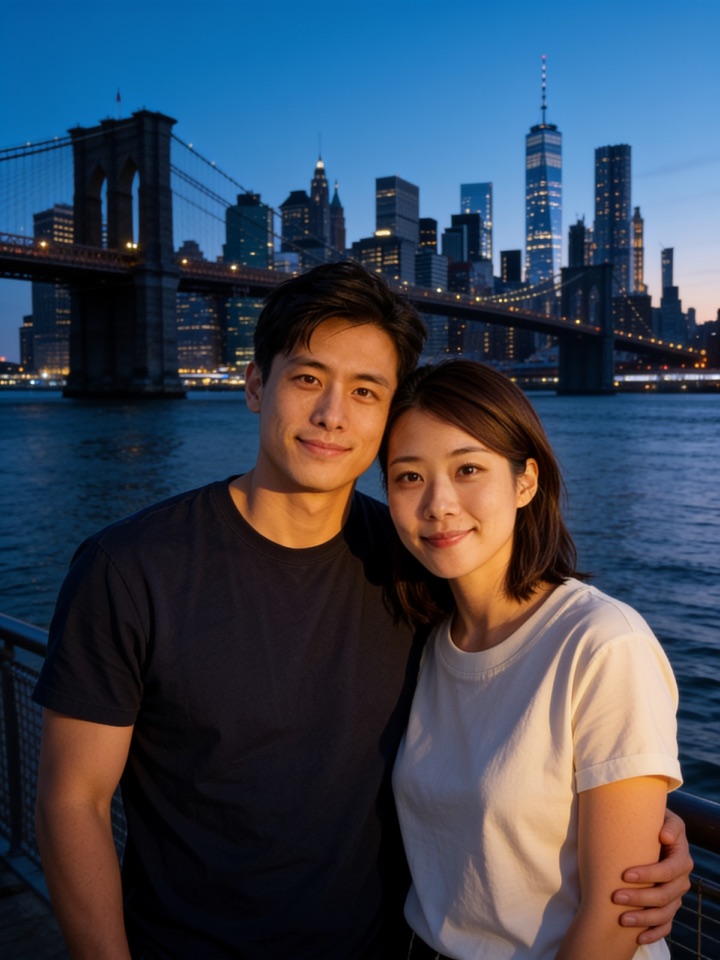 AI-generated photo of a fictional couple at New York